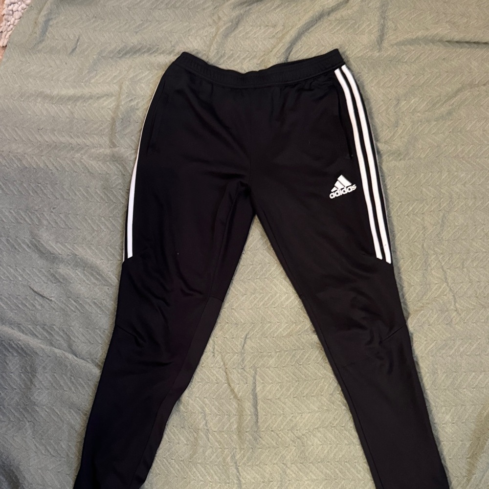Adidas Men’s Black climacool Joggers with White Stripes